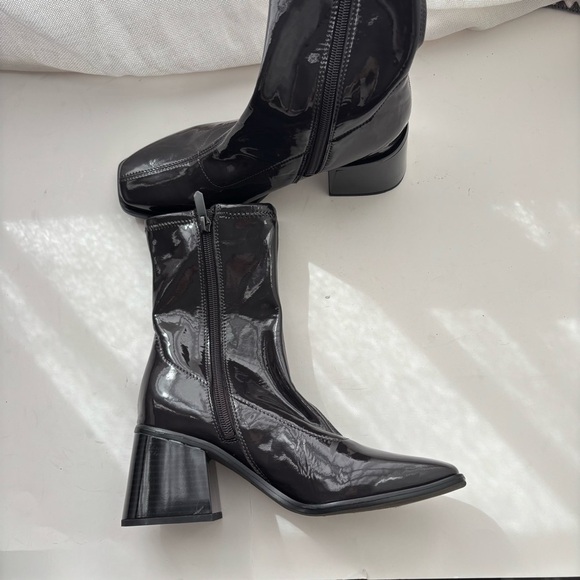 Sam Edelman Wells Slate Purple Stacked Block Heel Squared Toe Ankle Boot Sz 6 - Picture 5 of 9